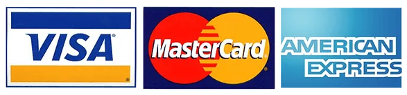 Payment Methods - Visa, MasterCard, American Express